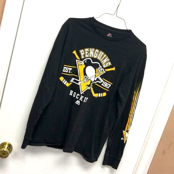 Pittsburgh Penguins Majestic Longsleeve Mens size Small - Picture 1 of 9